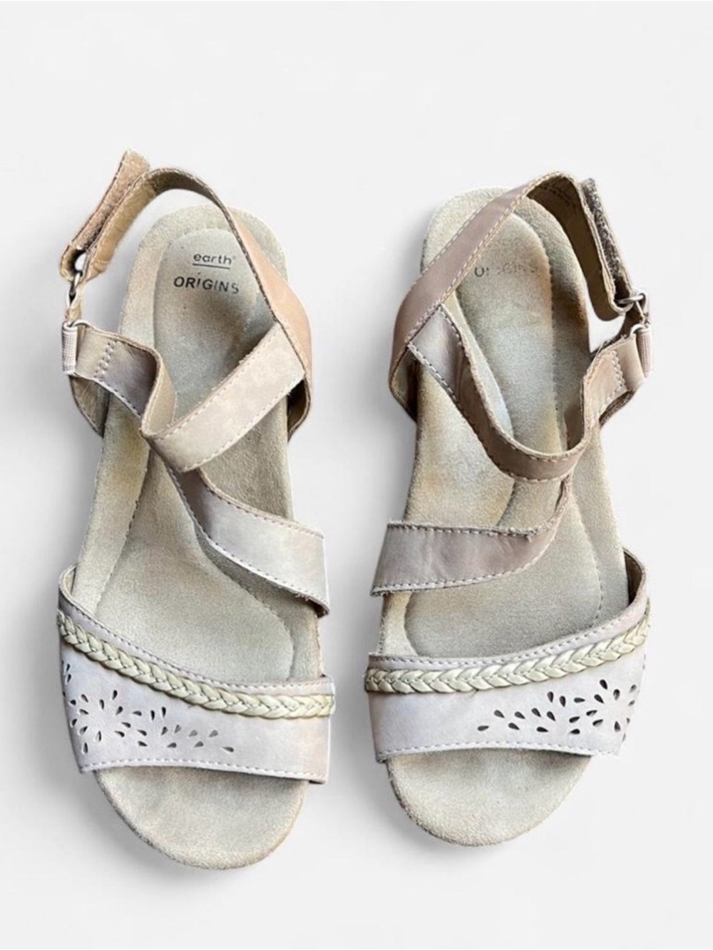 Earth Origins Women’s Kendra Karla Blush Casual Wedge Sandals Size 9.5